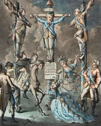 The new calvary, Louis XVI put on the cross by revolts - 2. and 3. Monsieur and the Count of Artois, brothers of the King, leaned by the decrees