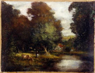 The pond. Painting by Constant Constant (1807-1885). 19th century. Douai, Museum of the Chartreuse