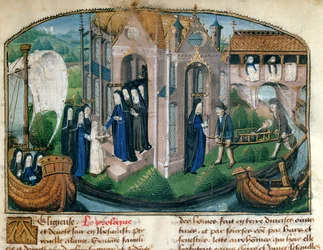 The reception of a novice and welcoming a patient, from "Le Livre de Vie Active de l