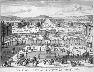The Stables and Gates of Versailles Seen from the Palace, 1683