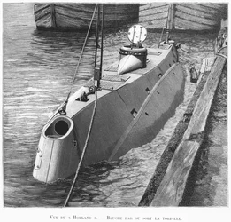 The submarine Holland, illustration from Le Monse Illustre, January 1899