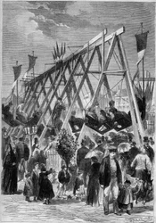 The swings of the village of Malakoff, in the area of fortifications. Paris