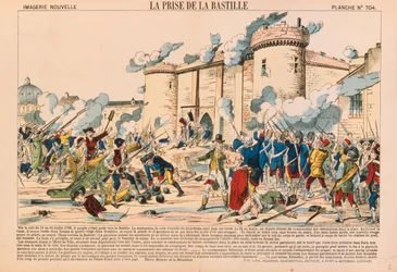 The Taking of the Bastille During the French Revolution on 14 July 1789, Published by Haguenthal, Pont-a-Mousson, 1840