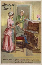 The very young Mozart displaying his musical talents