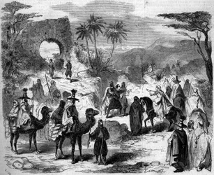 Theatrical representation: the caravan, scene of the first act of the 