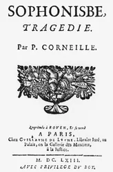 Title Page of Sophonisbe by Pierre Corneille (1606-84) Published in 1663