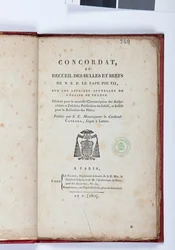 Title page of the Concordat et Recueil des bulles et brefs de N. S. P. le Pape Pie VII, published by Giovanni Battista Caprara, Paris, Chez Le Clers, 1802