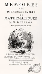 Titlepage of "Mémoires sur différens sujets de mathématiques", 1748
