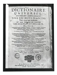 Titlepage of the Dictionnaire Universel by Antoine Furetiere, 1690