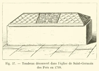 Tomb discovered in the Saint-Germain des Pres church in 1799