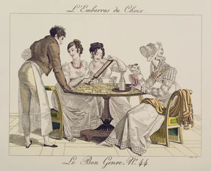 Too Much Choice, plate 44 from Le Bon Genre, 1827