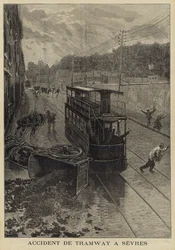 Tram accident at Sevres, France, 1897