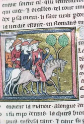 Travellers, from the Roman de Jules Cesar