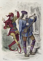 Travelling Musician and Court Fool Dancing