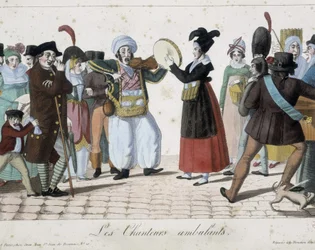 Travelling singers - engraving