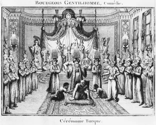 Turkish ceremony, illustration from Le Bourgeois Gentilhomme by Moliere