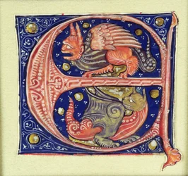 Two winged grotesques