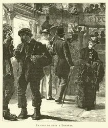 A Corner of the Streets in London (engraving)