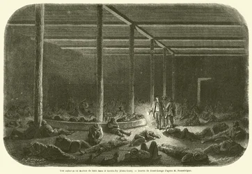 An Inn or Wooden House in Kentucky (United States) (engraving)