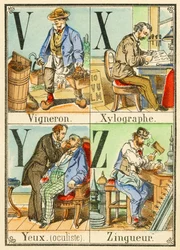 Winemaker, Xylographer, Eyes (oculist), Zingueur