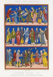 Various costumes of 12th and 13th century France
