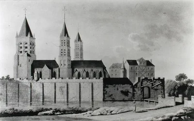 View of the Abbey of Saint-Germain-des-Prés at the start of the 15th century