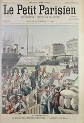 View of the Docks in Marseille during the Maritime Strike, from the front cover of Le Petit Parisien, 21st December 1902