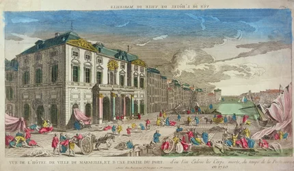 View of the Hotel de Ville, Marseille, in 1720