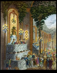 View of the Interior in one of the rooms of the Place de Louis le Grand, View of the entrance to the Salon (detail)