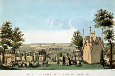 View of the Pere Lachaise cemetery in Paris
