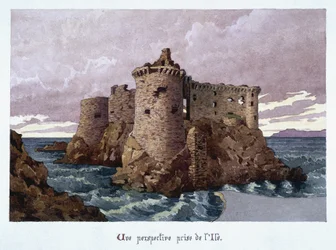 View of the 11th Century Castle in Ruins on the Island of Yeu (Ile-d