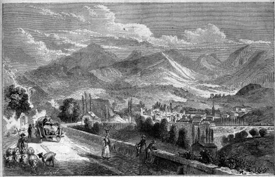 View of the City of Chambery, Taken from the Road to Aix. Savoie (73)