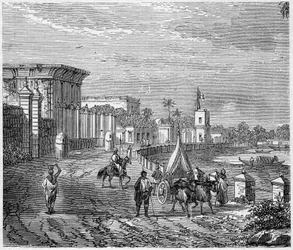 View of the city of Chandernagor, India