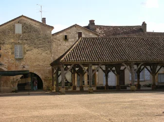 View of the covered market in the village