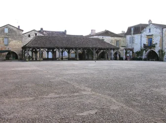 View of the covered market in the village