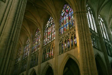 View of the north side of the nave and the west side of the north transept