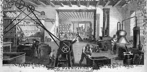 View of the perfumery factory of Delettrez in Neuilly