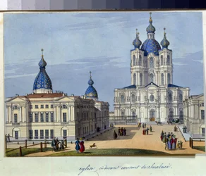 View of the Smolny Cathedral in Saint Petersburg