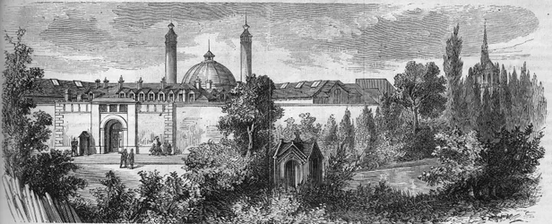 View of the prison of La Sante in Paris, Rue de la Sante