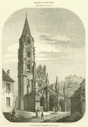 View of the Church of Saint-Pere, near Vezelay (engraving)