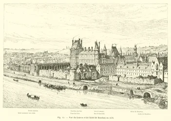 View of the Louvre and the Bourbon hotel in 1576