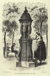 Wallace fountain installed in Paris in 1872