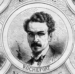 War of 1870 - Government of National Defense: portrait of Henri Rochefort (1831-1913), member of the provisional government of 1870. Engraving in “Le Monde Illustré” no. 706 of October 22