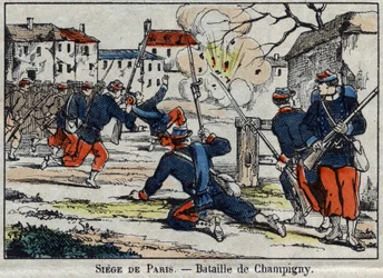 War of 1870 between France and Prussia: the Battle of Champigny or the Battle of Villiers from 30/11 to 02/12/1870