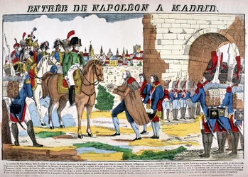 War of the Peninsula (1807-1814) - The entry of Napoleon I to Madrid on 2/12/1808. Picture of Epinal