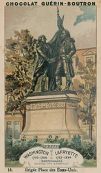 Washington, 1732-1799, Lafayette, 1757-1834, Independence of the United States of America, Erected Place des Etats-Unis