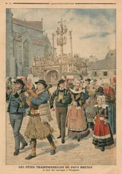 Wedding day at Plougastel, Brittany, illustration from Le Petit Journal, supplement illustre, 27th January 1907