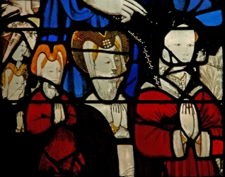 Window depicting a donor - Isabeau Le Tailleur and family