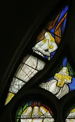 Window depicting Angel Musician with Flute and Zither