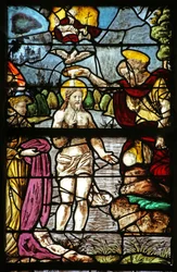 Window depicting Baptism of Christ in the River Jordan